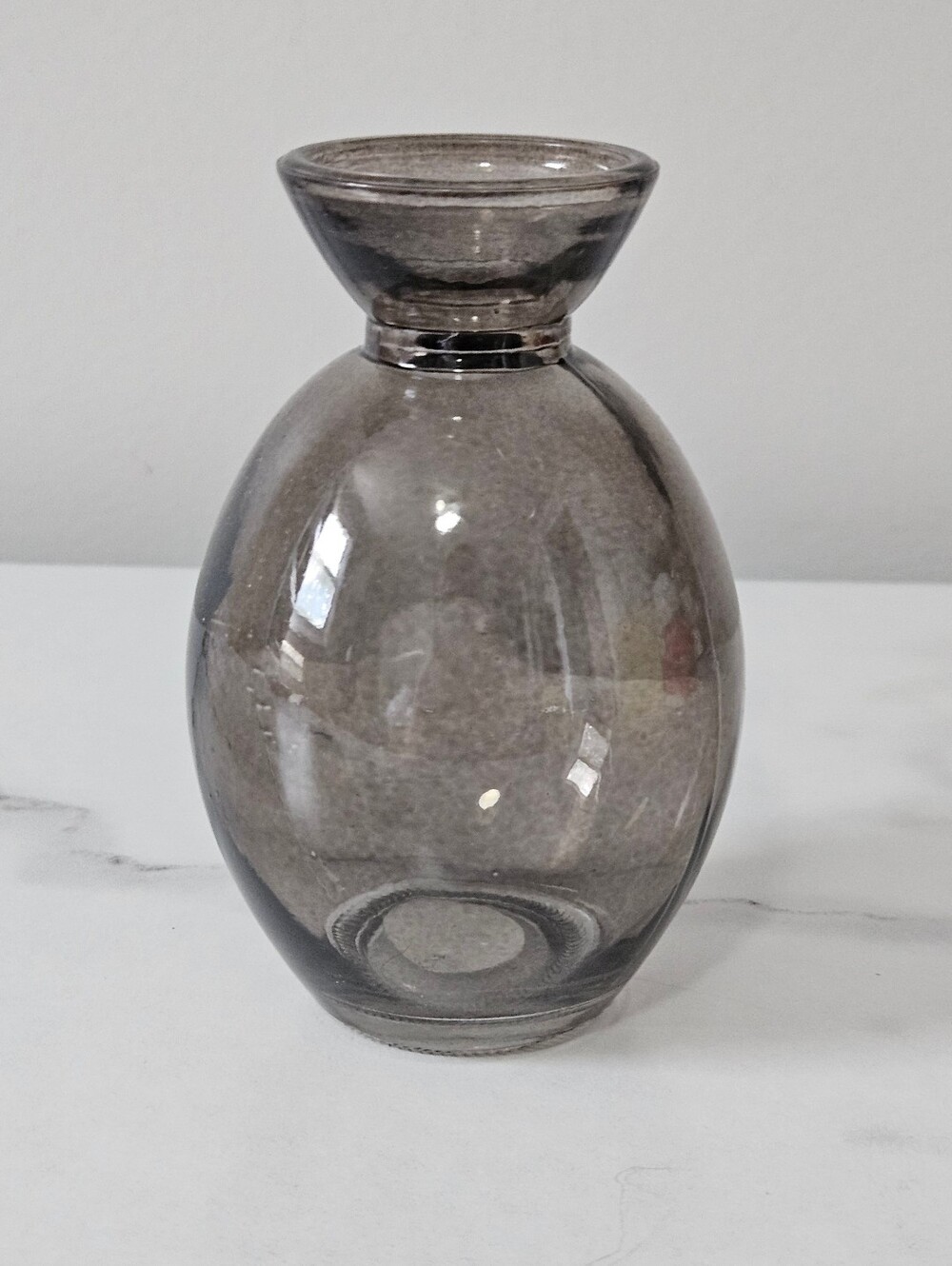 Gray Glass Small Bud Vase (Approx 4.25"tall)
